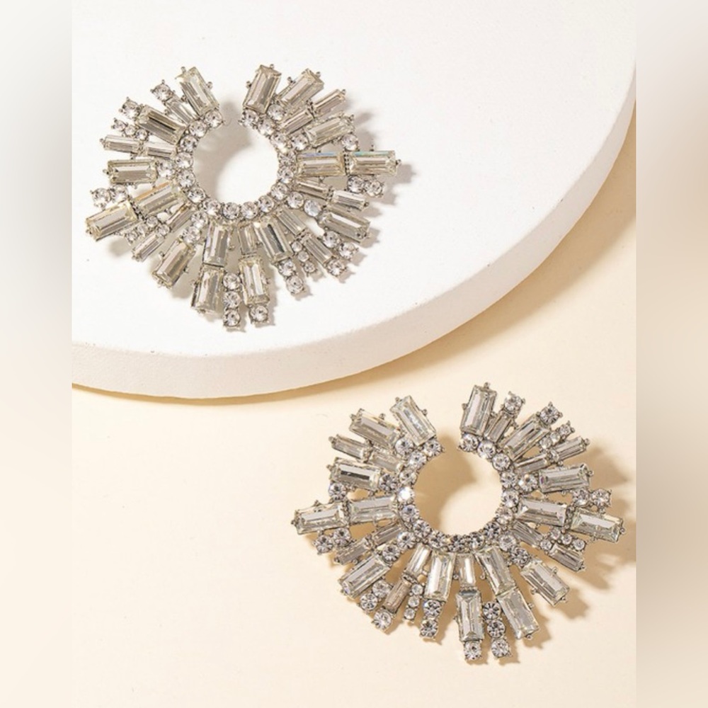 Diamond rhinestone earrings